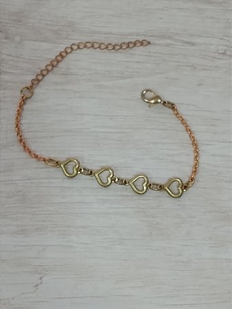 Pulseira infantil com coração vazado