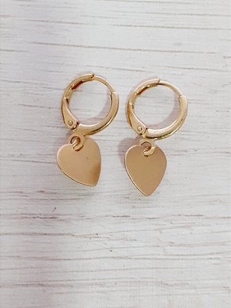 Argola coração liso