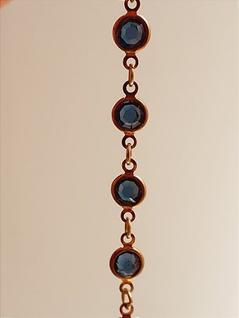 Pulseira azul marinho  com elo português