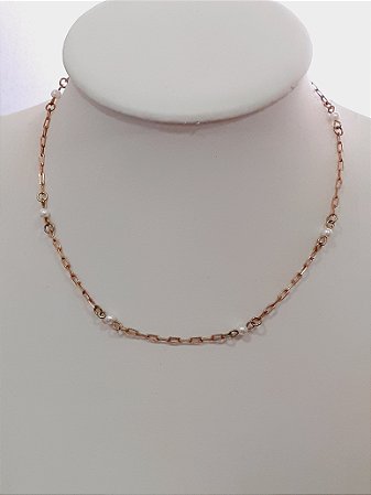 Choker elo  com pérola 3 mm