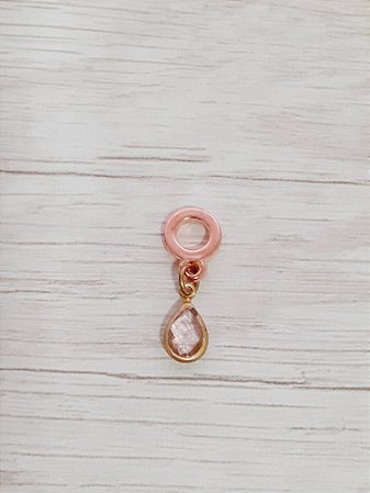 Berloque gota rosa