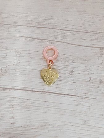 Berloque coração com cachorro