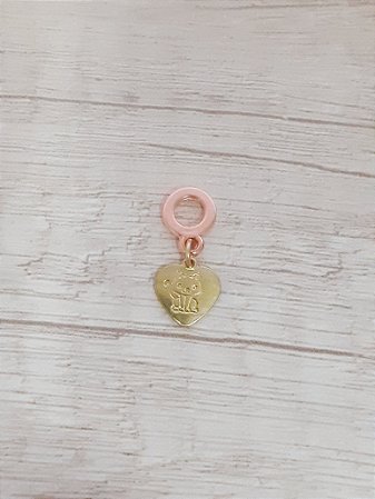 Berloque coração com gato