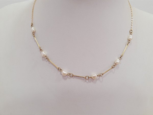 Choker coração de pérola
