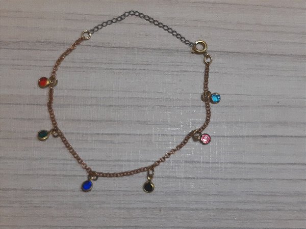 Pulseira pedras coloridas 4mm