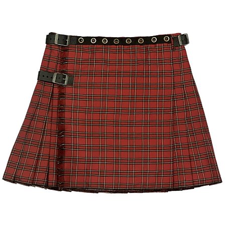 Kilt Masculina em Gabardine Italiano - Tijolo Xadrez