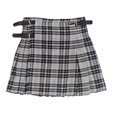 Kilt Masculina em Flanela - Xadrez Cinza e Preto