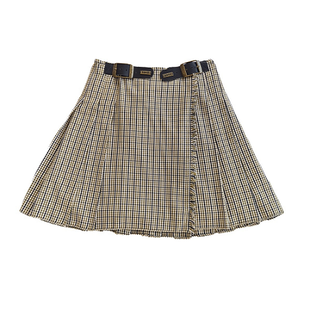Kilt Feminina de Gabardine - Xadrez Cinza Mesclado