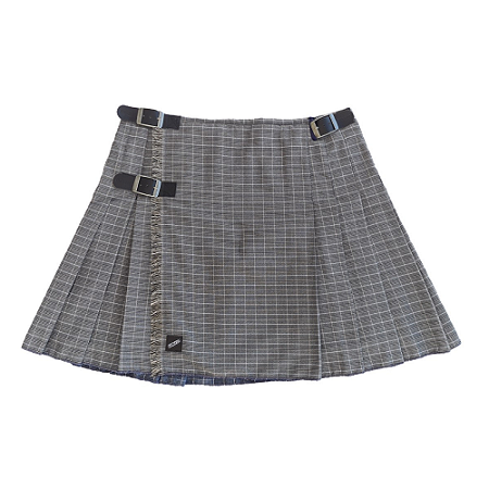 Kilt Masculina em Tecido Dupla Estampa  - Furta-cor - Cinza e Azul