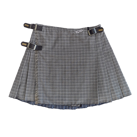 Kilt Masculina em Tecido Dupla Estampa  - Furta-cor - Cinza e Preto