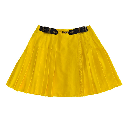 Minissaia Feminina em Gabardine Italiano - Amarela