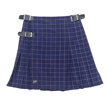 Kilt Masculina em Gabardine Italiano -  Azul Xadrez