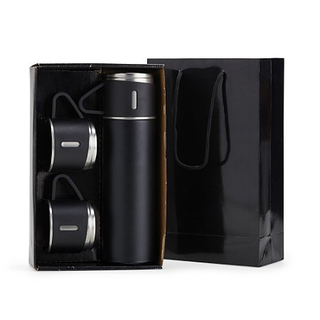 KIT GARRAFA TERMICA INOX- CX ROXA