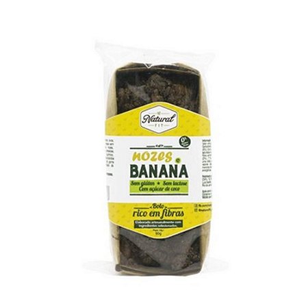 Bolo Integral de Nozes e Banana Rico em Fibras Sem Glúten e Lactose 90g