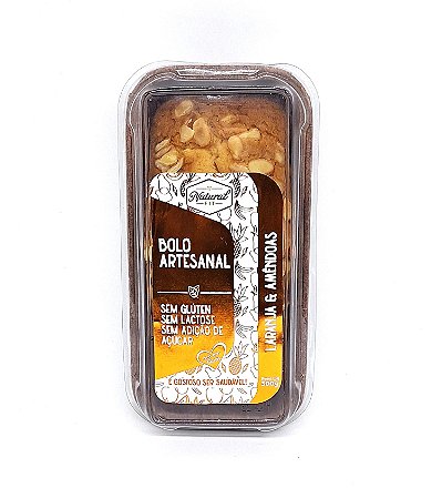 BOLO LARANJA COM AMÊNDOAS SEM GLUTEN - LACTOSE - AÇÚCAR 300g