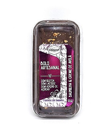 BOLO BAUNILHA COM CREME DE AVELÃ SEM GLUTEN - LACTOSE - AÇÚCAR 300g
