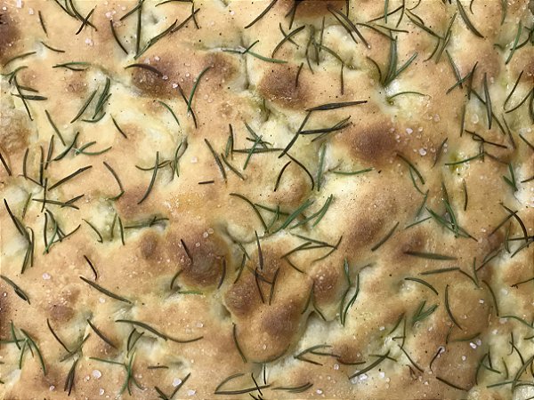 Focaccia de alecrim e sal grosso