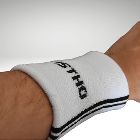 Munhequeira Esportiva Vistho Branco e Preto - Tamanho único