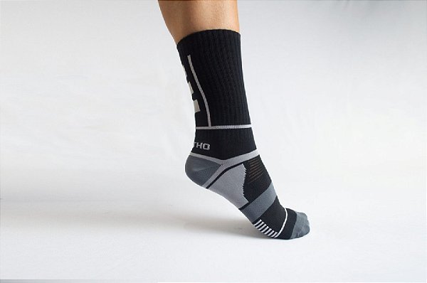 Meia De Ciclismo Vistho Com Refletivo Preto/Cinza/Estanho/Branco - Tam.33/38