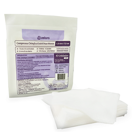 COMPRESSA NON WOVEN 7,5X7,5 EST 250PCT C/10UN