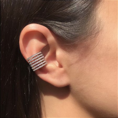 Piercing 6 fileiras cravejadas