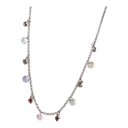Choker pingentes colors e corações