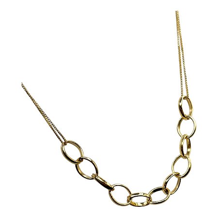 Colar choker elos grandes ovais