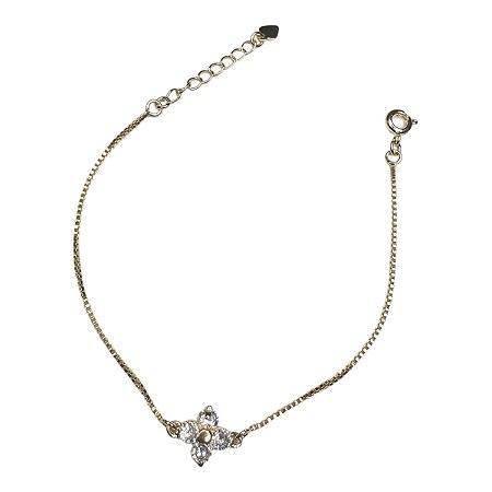 Pulseira trevo 4 pedras