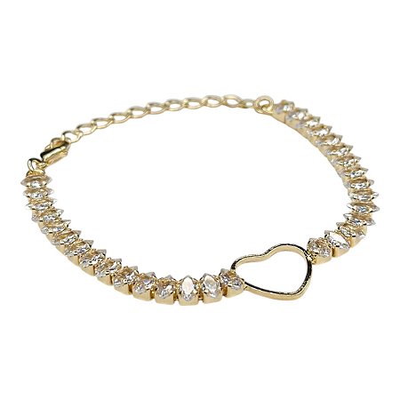 Pulseira baguetes coração vazado