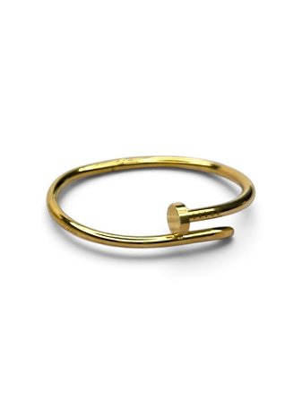 Bracelete pulseira aro prego com fecho dourado