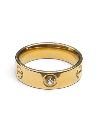 Anel inspiração zircônia dourado