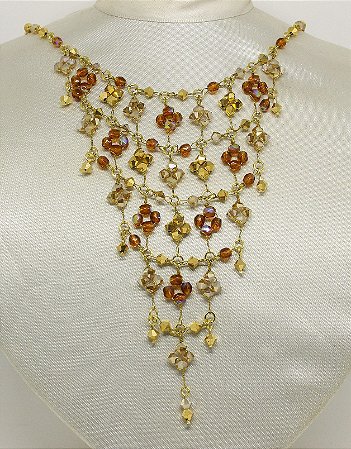 Colar flores de cristal