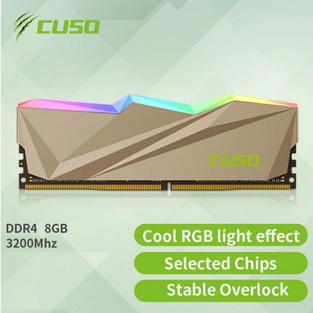 Memória Ram 8 (1x8gb) ddr4 3200mhz Cuso com RGB para Desktop