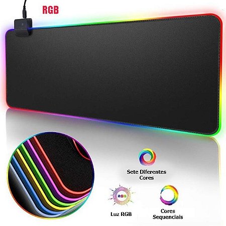 Mousepad RGB Grande 80x30cm Exbom MP-LED3080 Usb