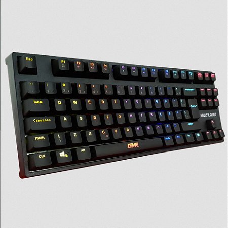 Teclado Gamer Mecânico GK-510 Multilaser Switch Blue Abnt Leds Rainbow TKL