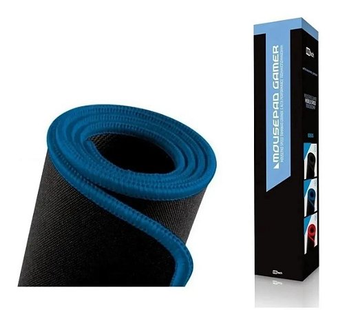 Mousepad Gamer Speed Grande Mbtech 70x35 Borda Azul