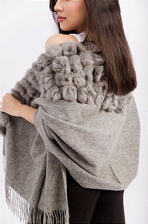 Pashmina Vail Cinza Escura