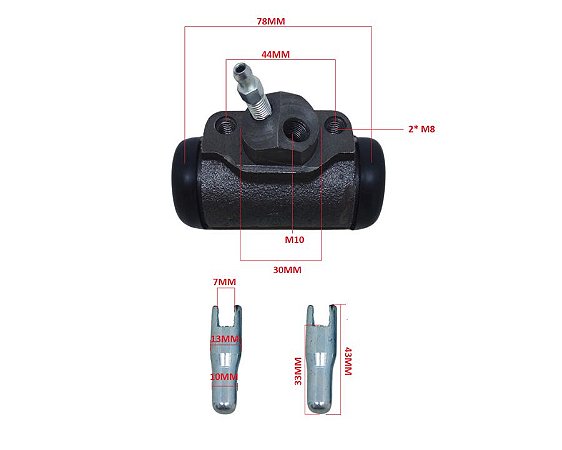 CILINDRO DE FREIO DA RODA DIREITO EMP. 2,0-2,5T CHINESA HANGCHA XC XD4-AE 2,0-3,5T-TCM T6/N5/Z5-TOYOTA 6FG/D / STILL CLX