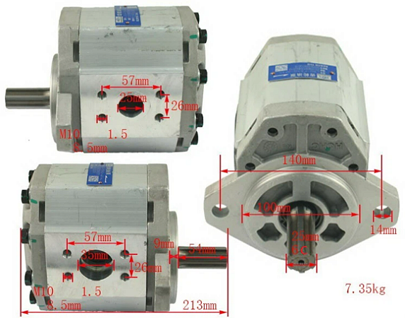 BOMBA HIDRAULICA 06 DENTES ANTI-HORARIO EMPILHADEIRA HANGCHA RW 4.0T - 5.0T MOTOR YTO LR4108 / TD42