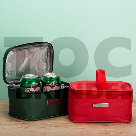 Bolsa térmica 2,6 Litros, em nylon, com alça para mão, com revestimento térmico