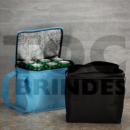 Bolsa térmica 8,5 litros, em TNT, alça para mão e revestimento térmico