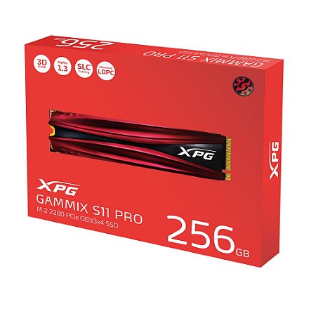 SSD XPG - Gammix S11 Pro 256GB - M.2 NVMe, PCIe Gen3x4