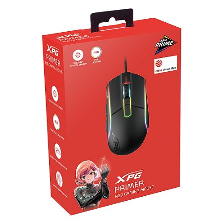 Mouse gamer XPG - PRIMER - RGB, 12K DPi, Switch mecânico