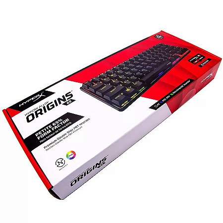 Teclado gamer HyperX - Alloy Origins 65 - RGB, HyperX NGENUITY, PBT keycaps, HyperX Linear Red