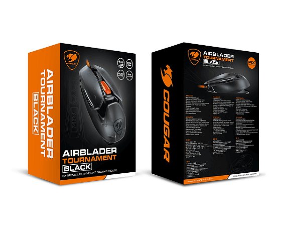 Mouse gamer Cougar - Airblader Tournament Black - Sensor PAW 3399, DPI 20000, Cabo Ultra-Flex, PTFE Skates