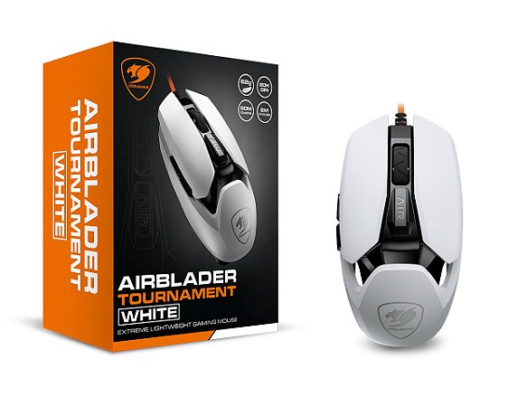 Mouse gamer Cougar - Airblader Tournament White - Sensor PAW 3399, DPI 20000, Cabo Ultra-Flex, PTFE Skates