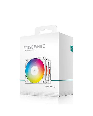 Kit Cooler DeepCool - FC120 White - RGB, 3x120mm, Interconexão, Material PBT