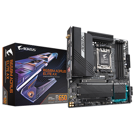 Placa mãe Gigabyte - B650M Aorus Elite AX - AM5, DDR5, PCIe 5.0, M.2, WiFi6E