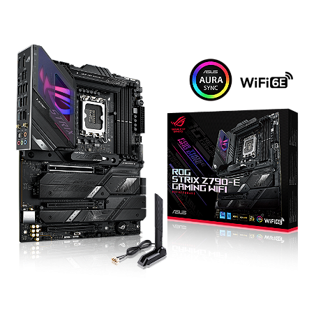 Placa Mãe Asus - ROG STRIX Z790-E Gaming WIFI - LGA1700, DDR5, M.2 PCIe 5.0, WiFi 6E, Bluetooth, AI Overclocking, ARGB Aura Sync