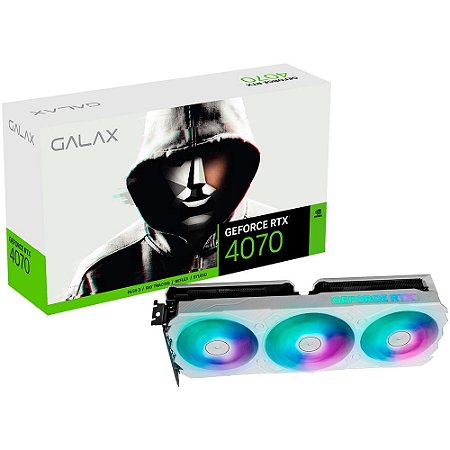 Placa de video GALAX - RTX 4070 EX Gamer White - 12GB, GDDR6X, Ray Tracing, DLSS, 192Bit